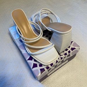 White platform sandals
